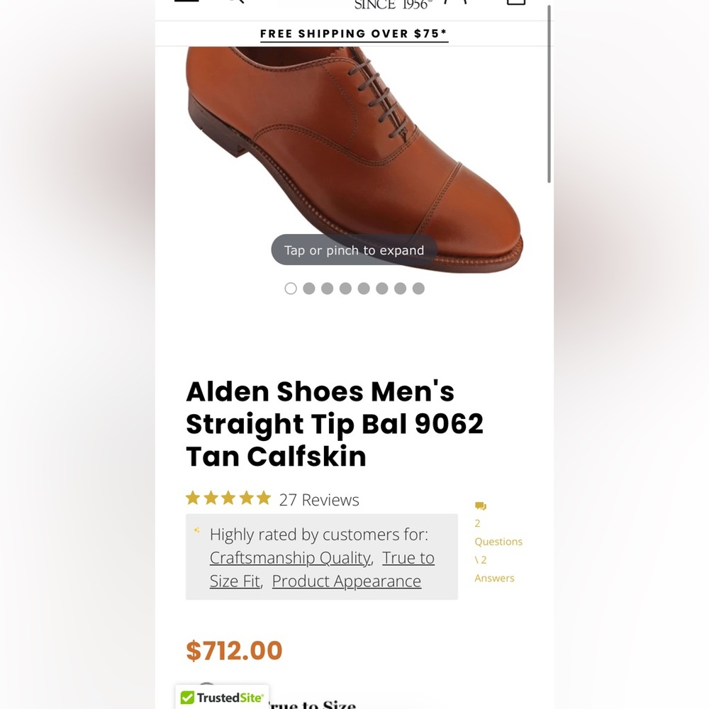 Alden Brown Leather Cap-Toe Derby Oxfords - Picture 13 of 13